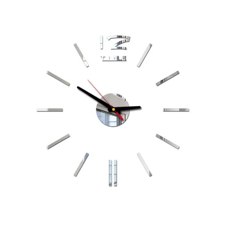 1Set DIY Digital Wall Clock 3D Mirror Surface Sticker Silent Clock Home Office Decor Wall Clock for Bedroom Office
