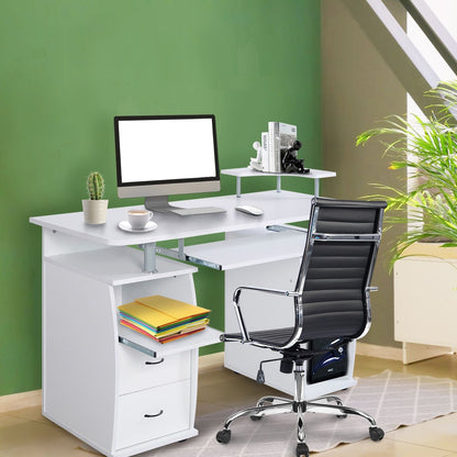 Office Workstation with 2 Drawers and Sliding Keyboard Tray
