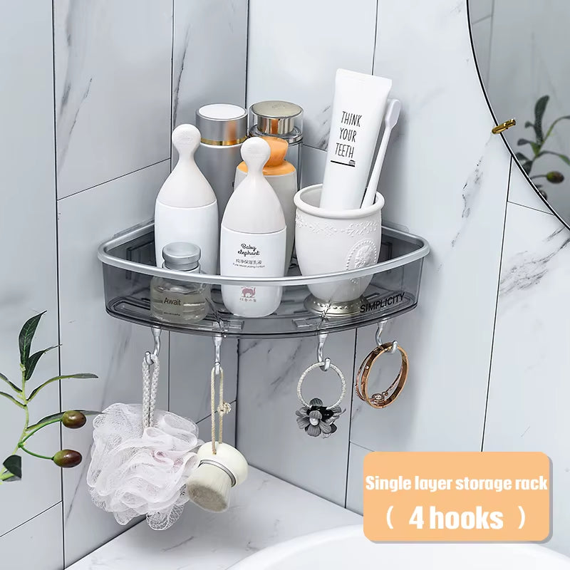 MUSAMBAN Bathroom Shelves Storage Organizer Rack Shower Shelf Wall Mount Shampoo Towel Bar Corner Holder Kitchen Accessories