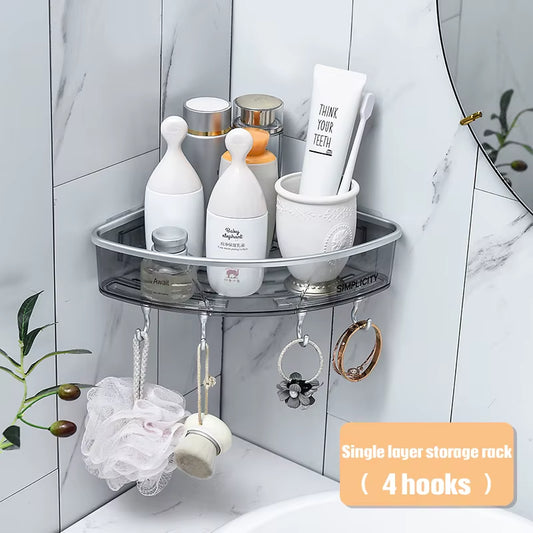 MUSAMBAN Bathroom Shelves Storage Organizer Rack Shower Shelf Wall Mount Shampoo Towel Bar Corner Holder Kitchen Accessories