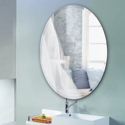 Voltsify Modern Frameless Oval Wall Mounted Mirror Bathroom Mirror Toilet Mirror Makeup Mirror