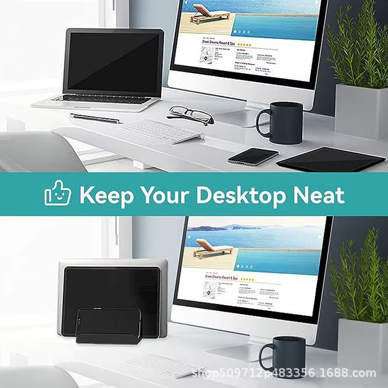 Office Laptop Stand Vertical save Desktop Space Easy to Place Computer Accessories Scalable Width Office Desk Storage