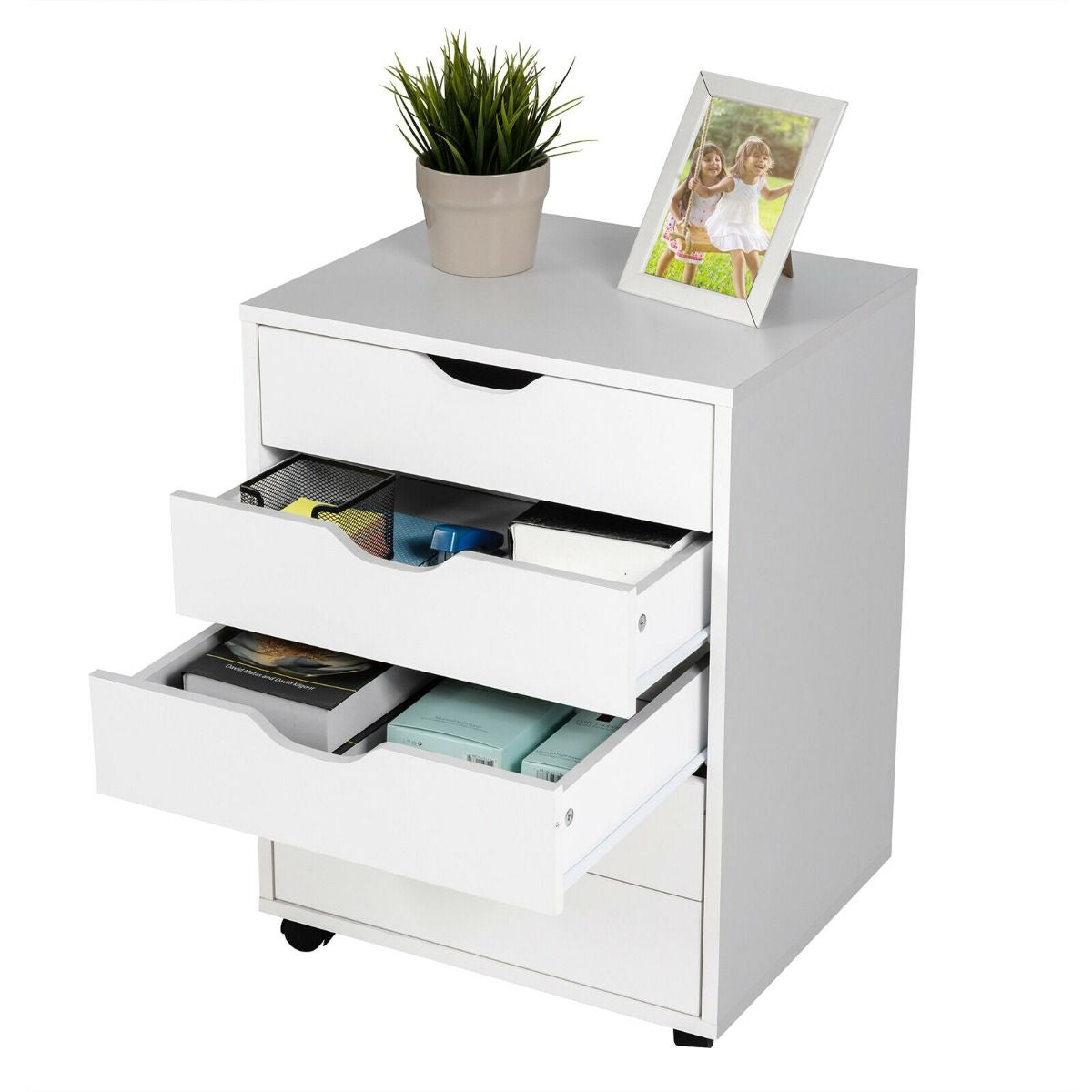 5 Drawer Chest with Wheels for Home and Office