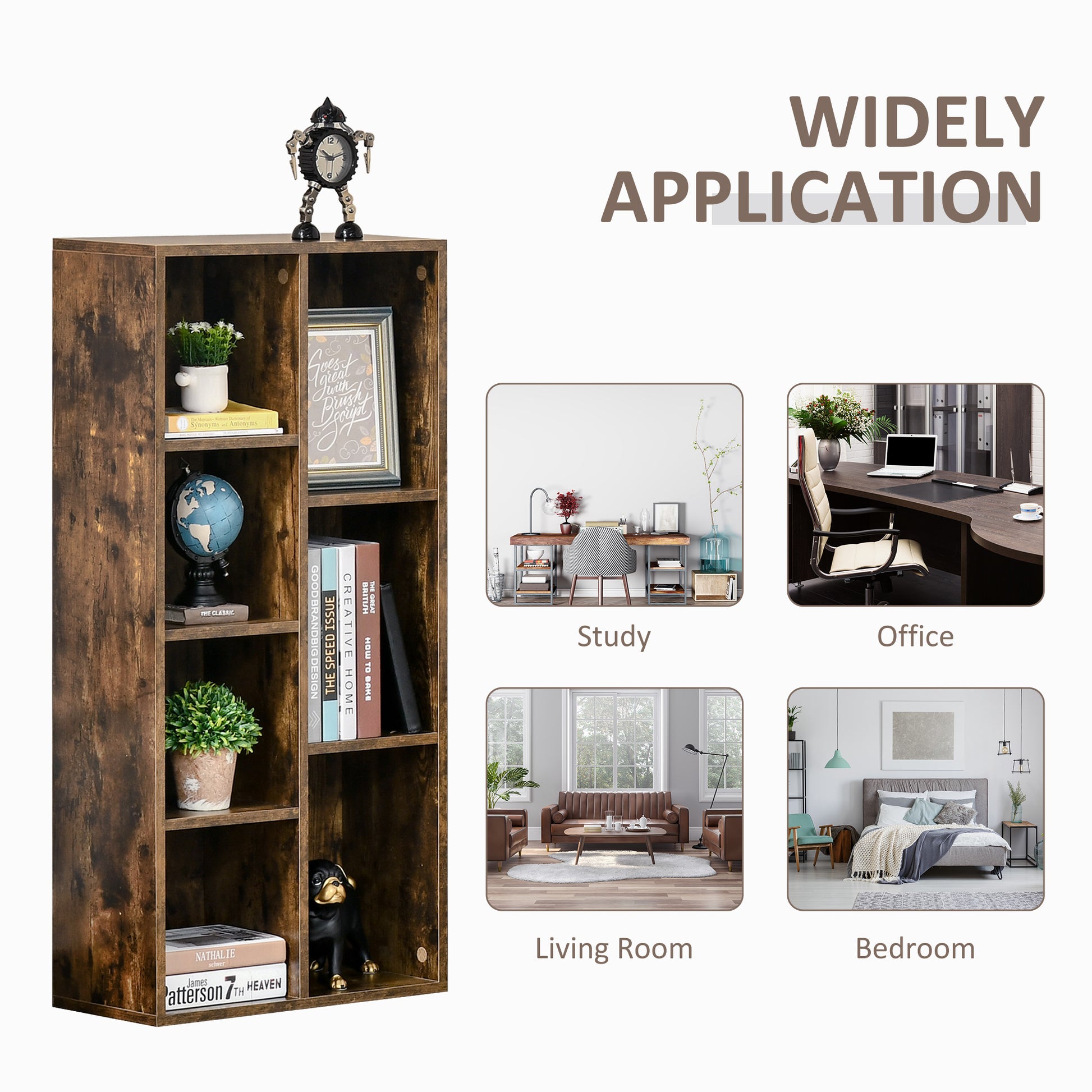 Bookcase Modern Bookshelf Cabinet for Home Office