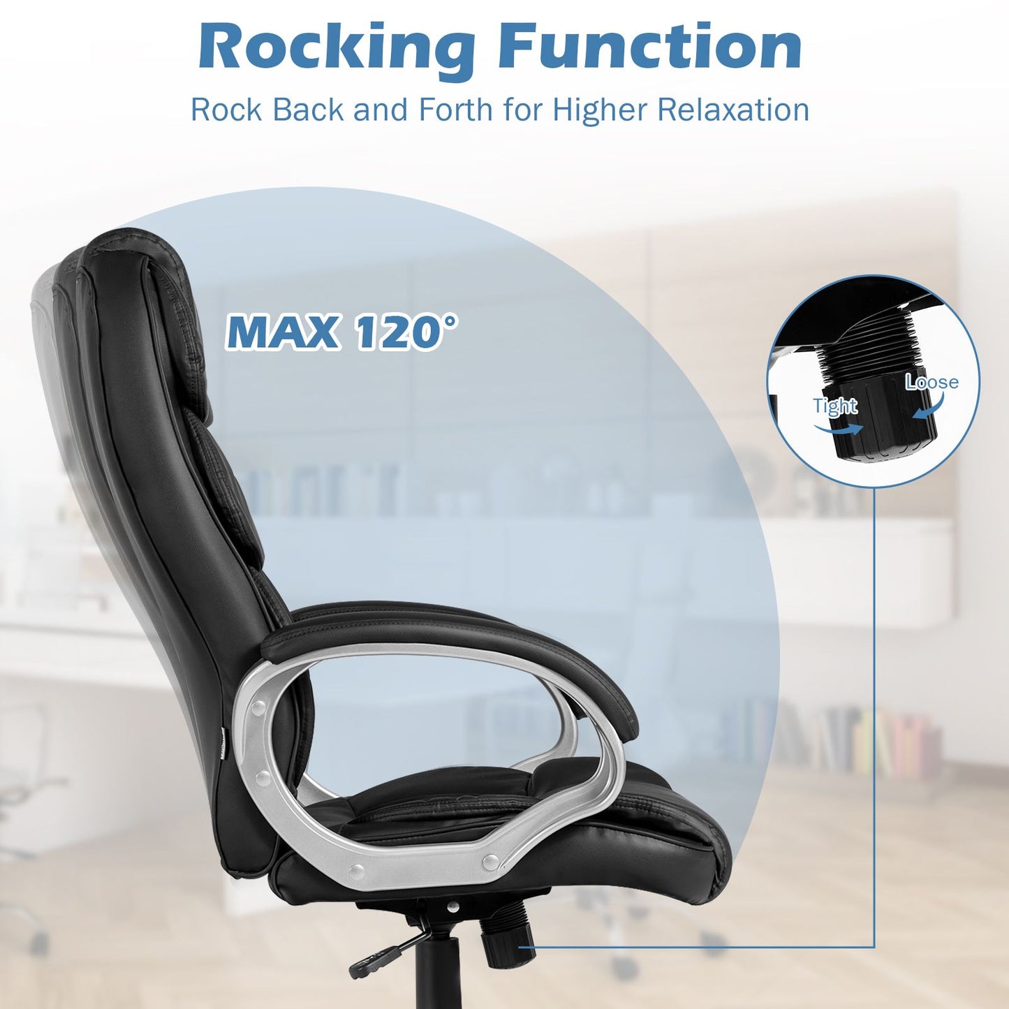 Executive Office Chair with Adjustable Height for Home Office Meeting Room