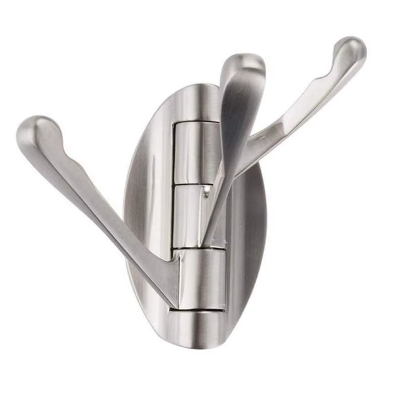 Stainless Steel Bathroom Swivel Towel Bar, Swing Hanger Towel Rack with Hook Space Saving Wall Mount Rotating Towel Rail