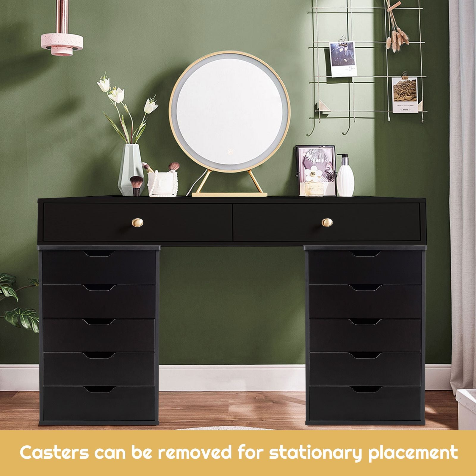 5 Drawer Chest with Wheels for Home and Office