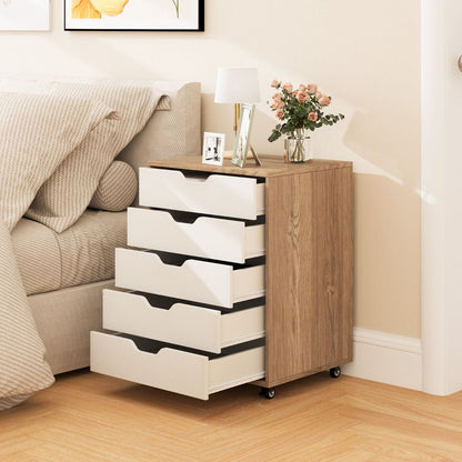 5 Drawer Chest with Wheels for Home and Office