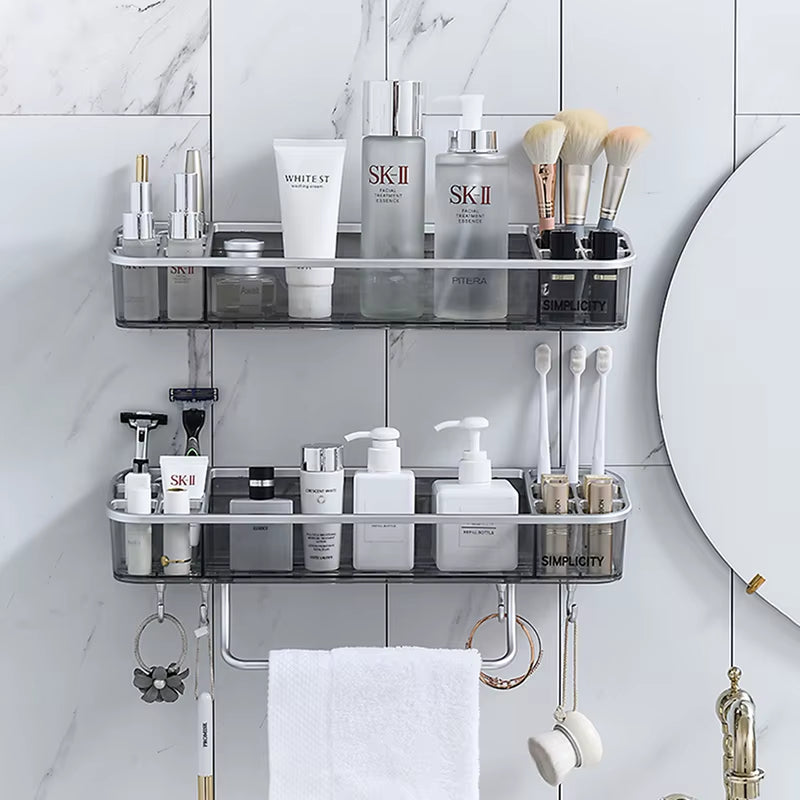 MUSAMBAN Bathroom Shelves Storage Organizer Rack Shower Shelf Wall Mount Shampoo Towel Bar Corner Holder Kitchen Accessories