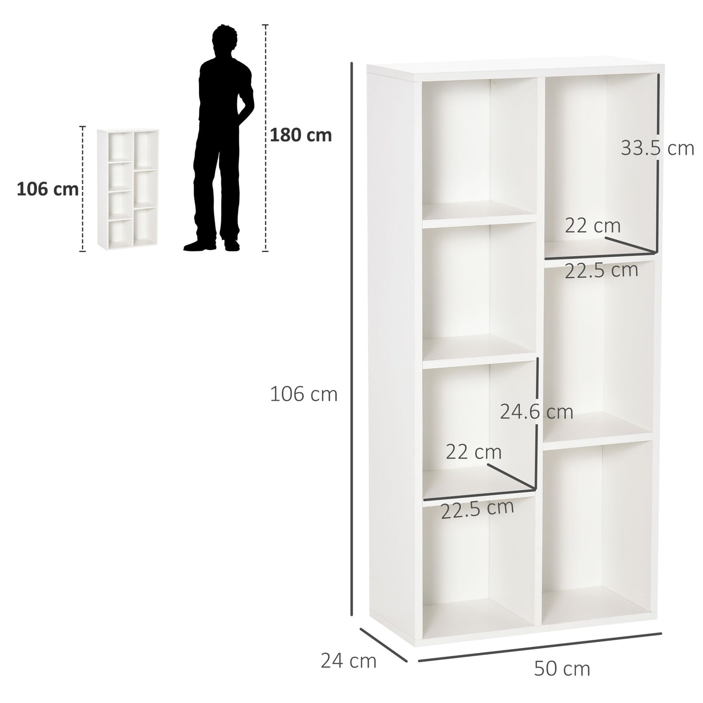 Bookcase Modern Bookshelf Cabinet for Home Office