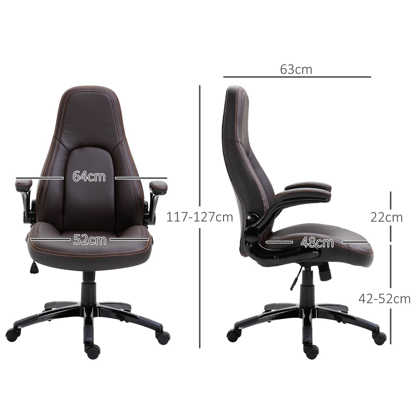 PU Leather Office Chair High Back Swivel Office Chair with Adjustable Height