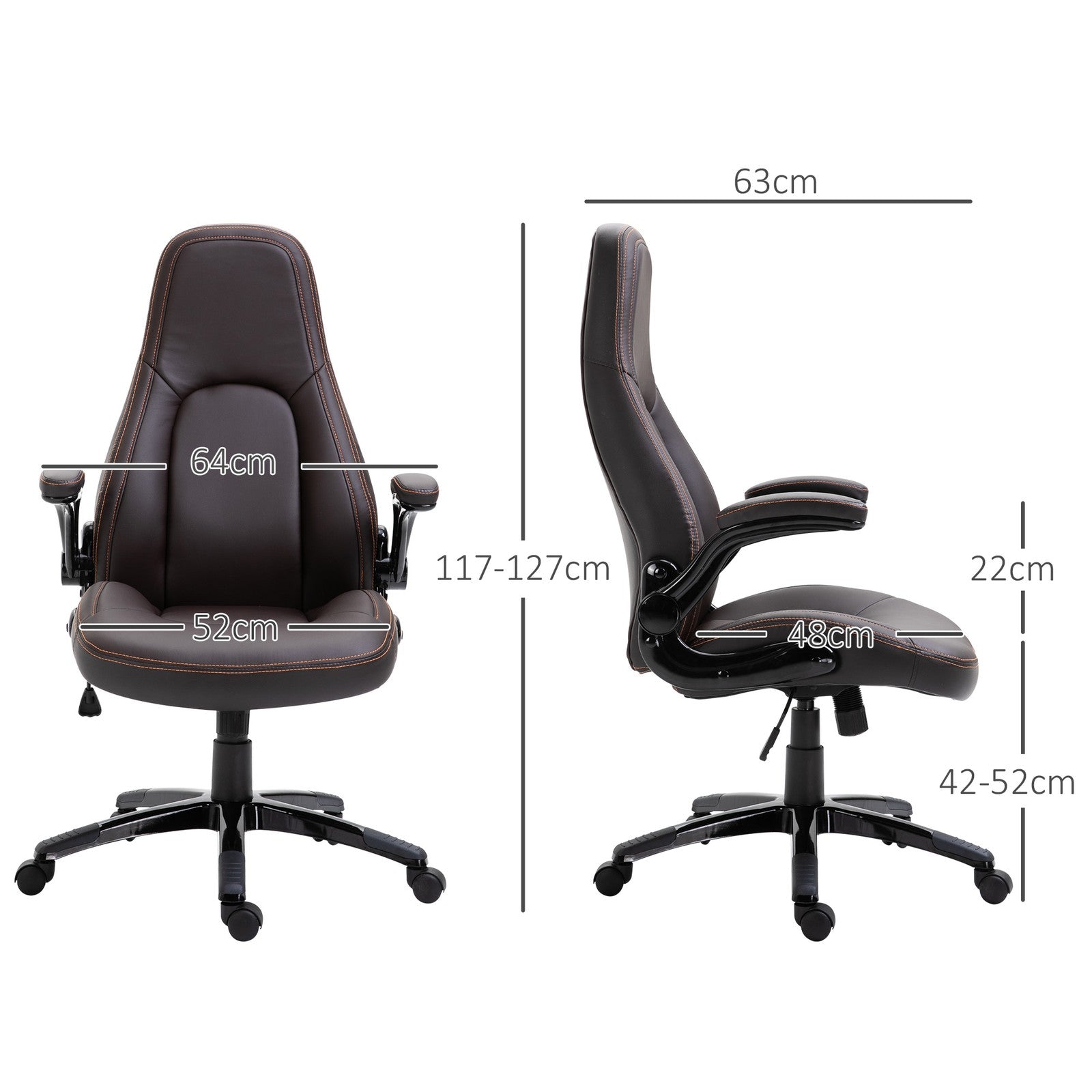 PU Leather Office Chair High Back Swivel Office Chair with Adjustable Height