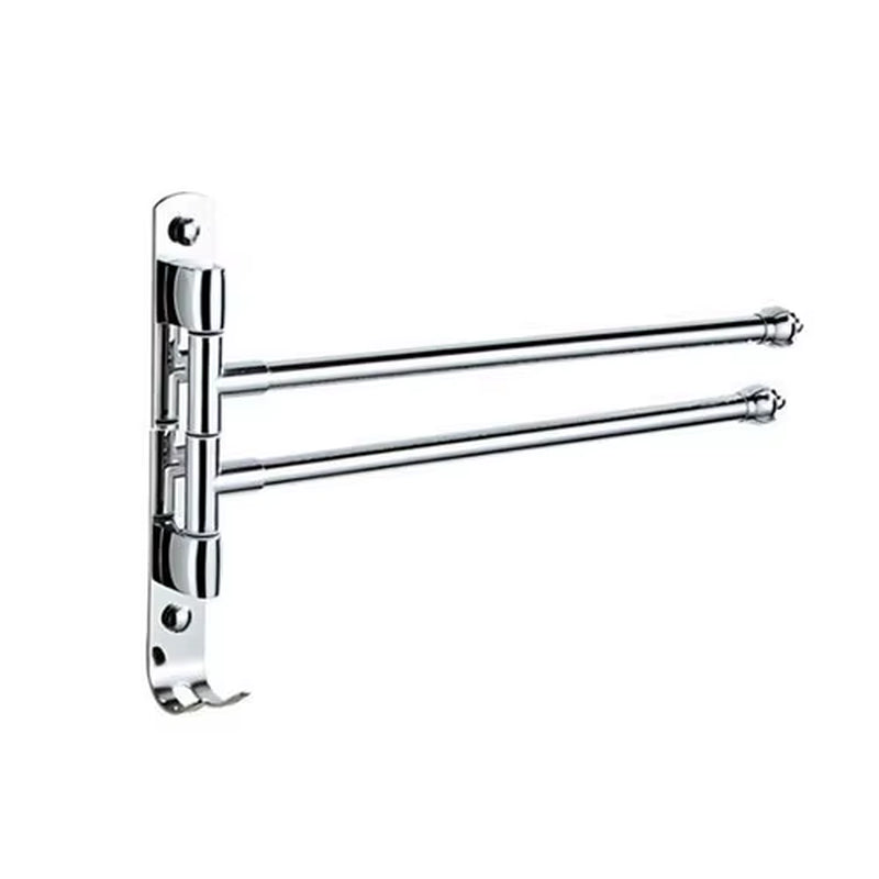 Stainless Steel Bathroom Swivel Towel Bar, Swing Hanger Towel Rack with Hook Space Saving Wall Mount Rotating Towel Rail