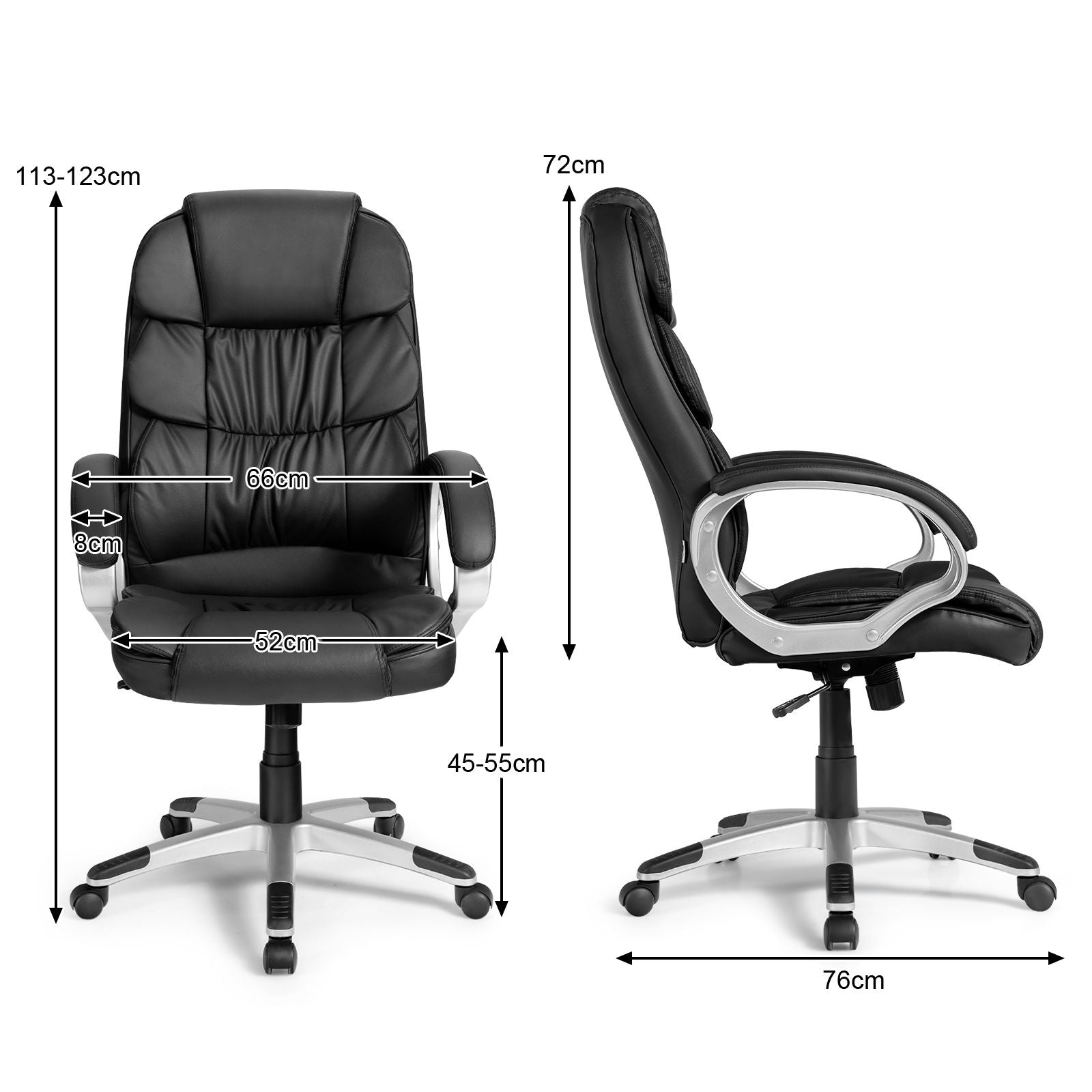 Executive Office Chair with Adjustable Height for Home Office Meeting Room