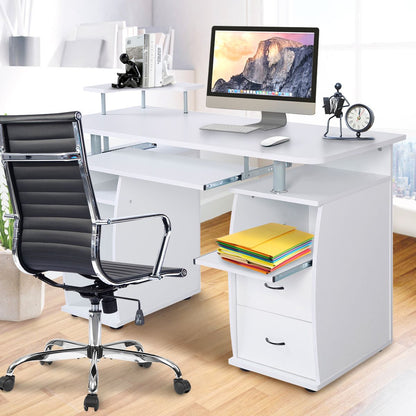 Office Workstation with 2 Drawers and Sliding Keyboard Tray