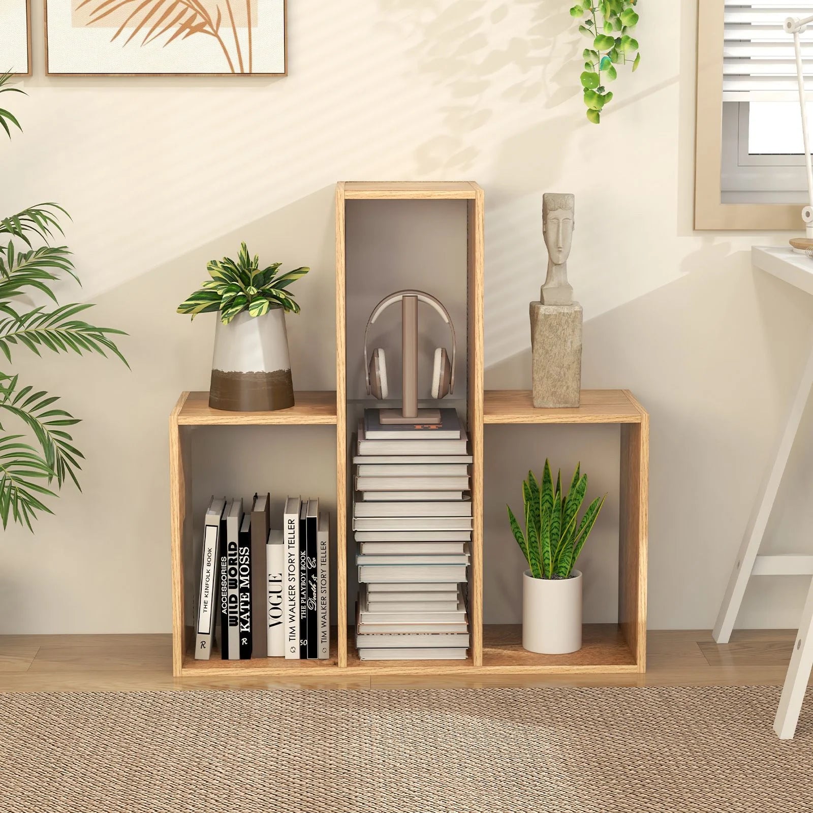 Concave/Convex Bookshelf for Living Room Bedroom Study Office