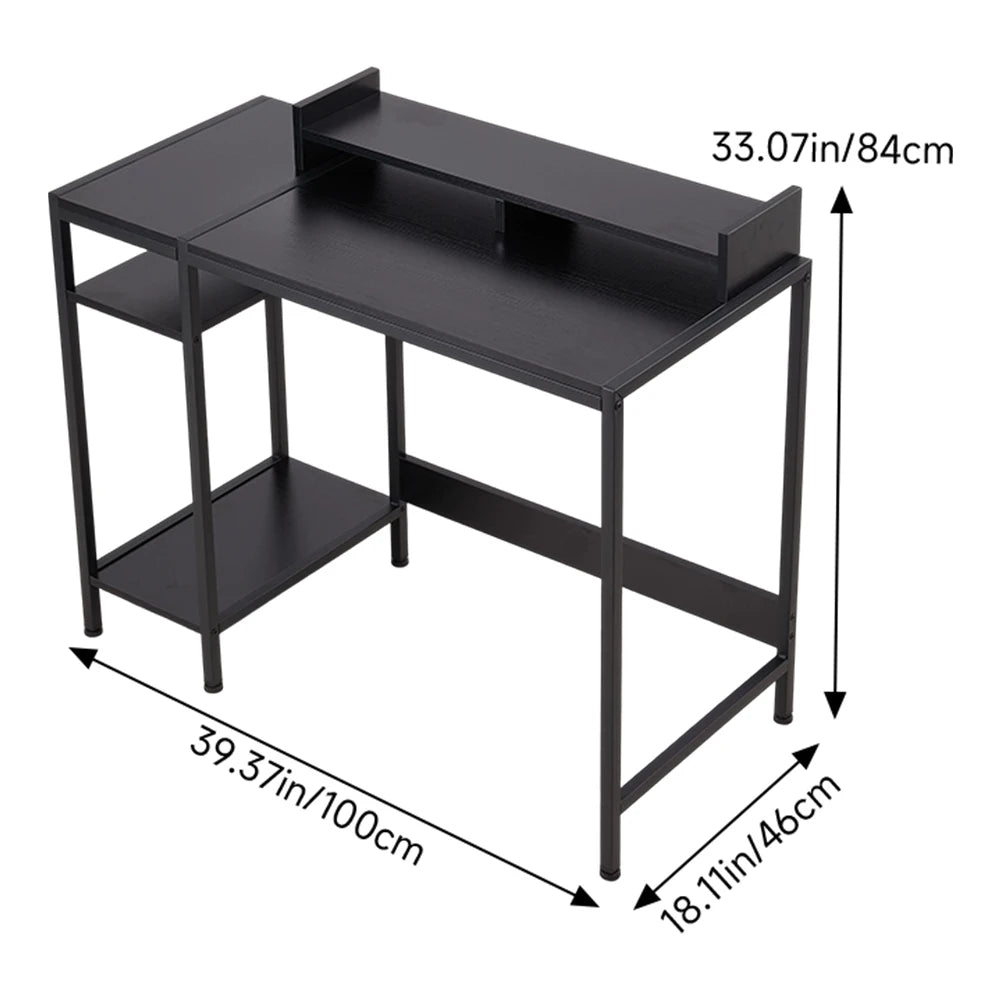 Office Desk with Monitor Stand Home Office Portable Work Studying Table, 100Cm Wx 46Cm D X 84Cm H
