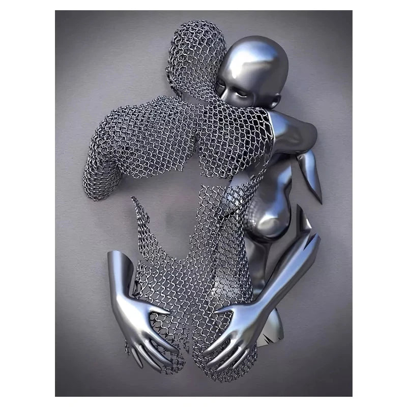 Metal Figure Statue Art Canvas Painting Romantic Abstract Posters and Prints Wall Pictures Modern Living Room Home Decoration