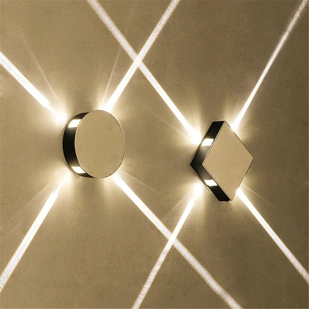 LED Wall Lamp Bedside Lamp Bedroom Living Room Wall Lamp Modern Simple Creative Corridor Hotel Cross Star Wall Light AC85-265V