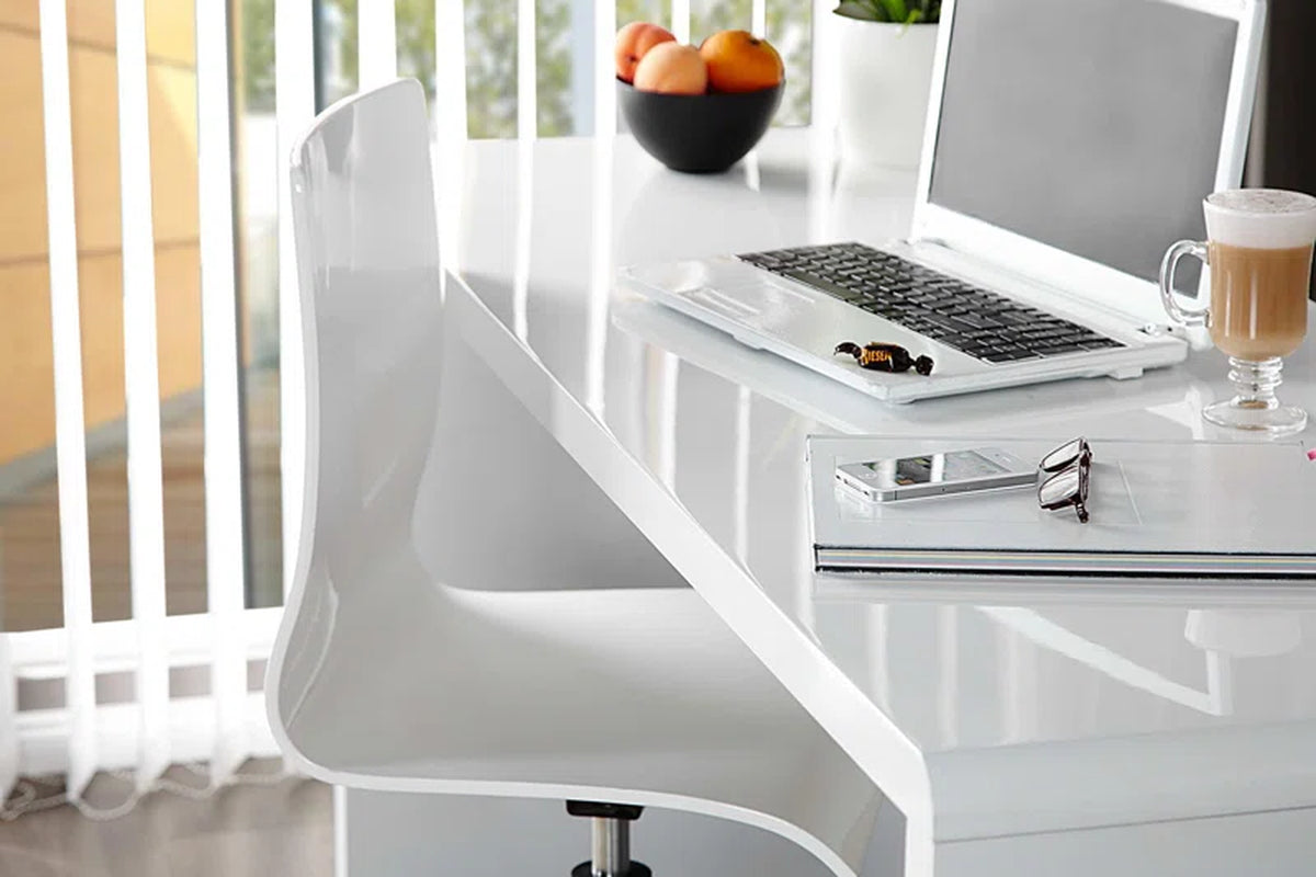Mackenzie High Gloss Computer Desk - Modern Design Home Office
