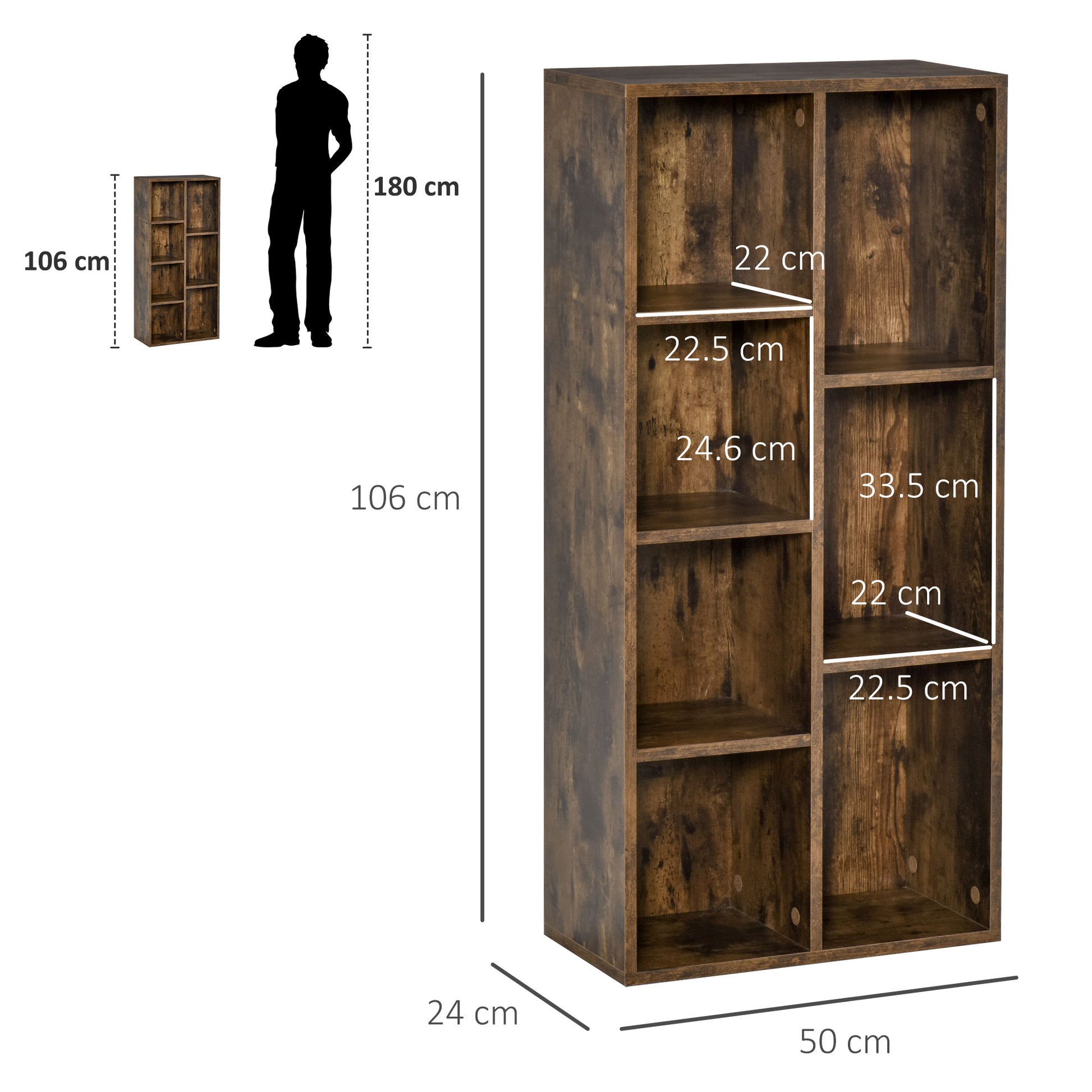Bookcase Modern Bookshelf Cabinet for Home Office