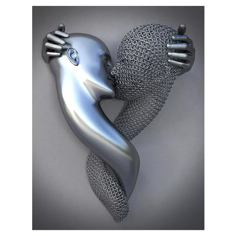 Metal Figure Statue Art Canvas Painting Romantic Abstract Posters and Prints Wall Pictures Modern Living Room Home Decoration