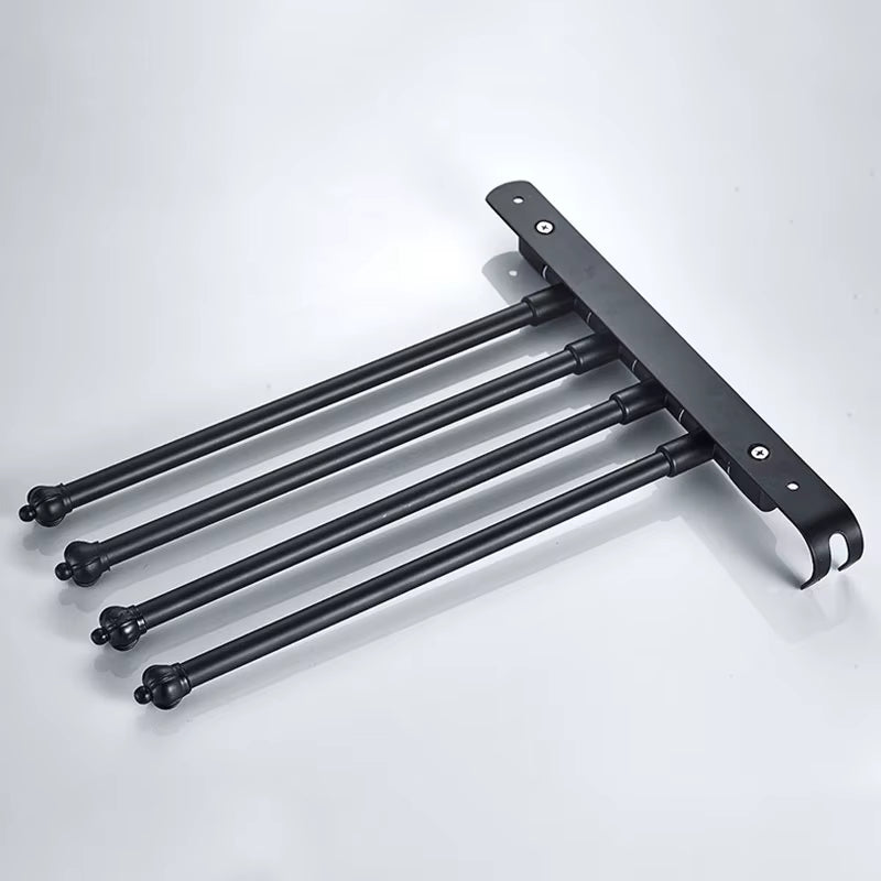 Stainless Steel Bathroom Swivel Towel Bar, Swing Hanger Towel Rack with Hook Space Saving Wall Mount Rotating Towel Rail