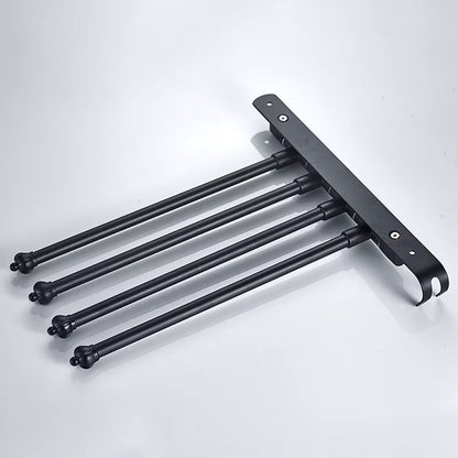 Stainless Steel Bathroom Swivel Towel Bar, Swing Hanger Towel Rack with Hook Space Saving Wall Mount Rotating Towel Rail