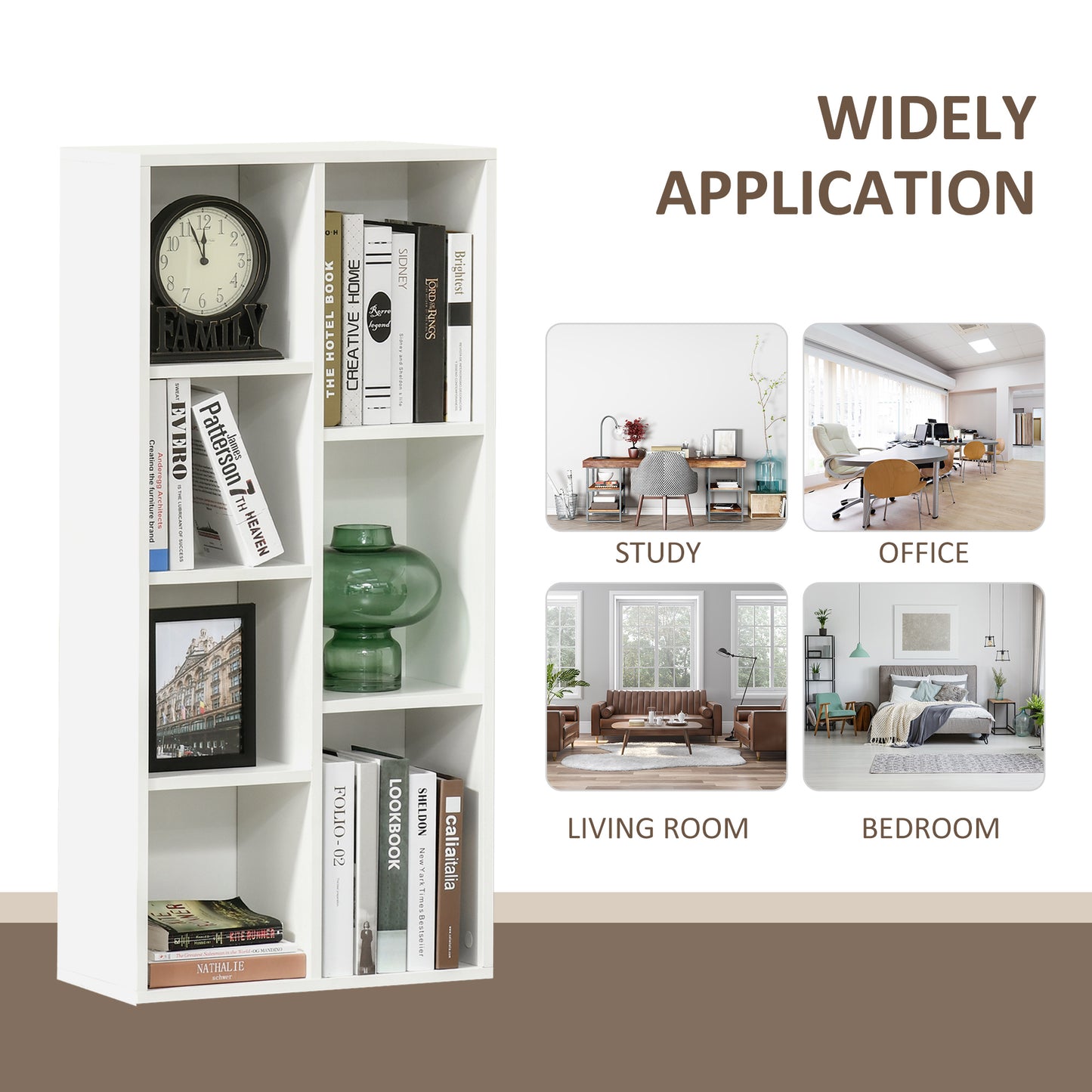 Bookcase Modern Bookshelf Cabinet for Home Office