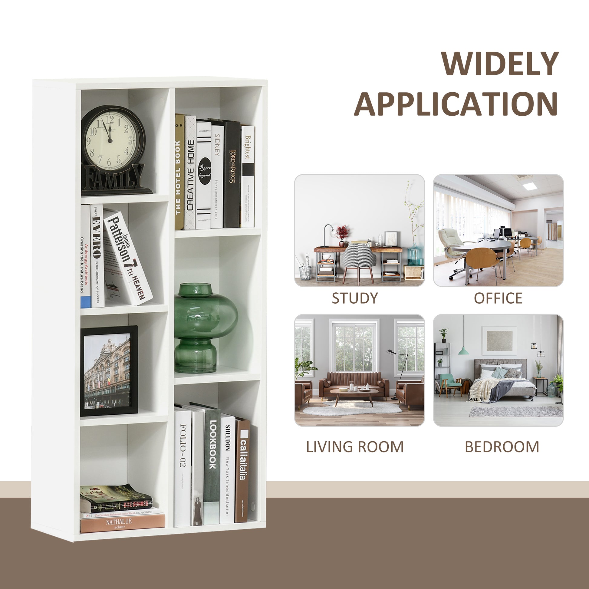 Bookcase Modern Bookshelf Cabinet for Home Office