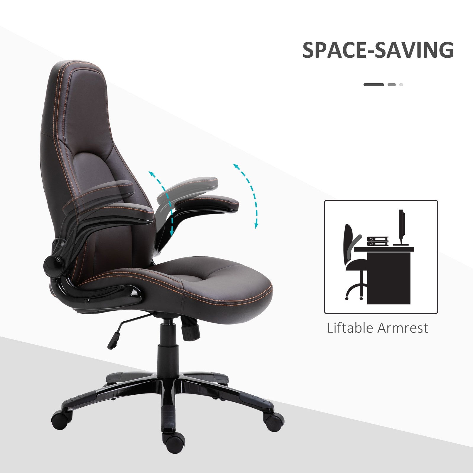 PU Leather Office Chair High Back Swivel Office Chair with Adjustable Height