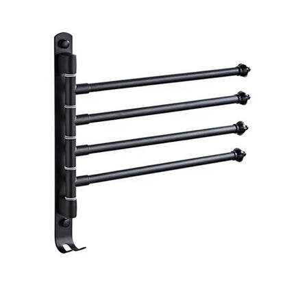 Stainless Steel Bathroom Swivel Towel Bar, Swing Hanger Towel Rack with Hook Space Saving Wall Mount Rotating Towel Rail
