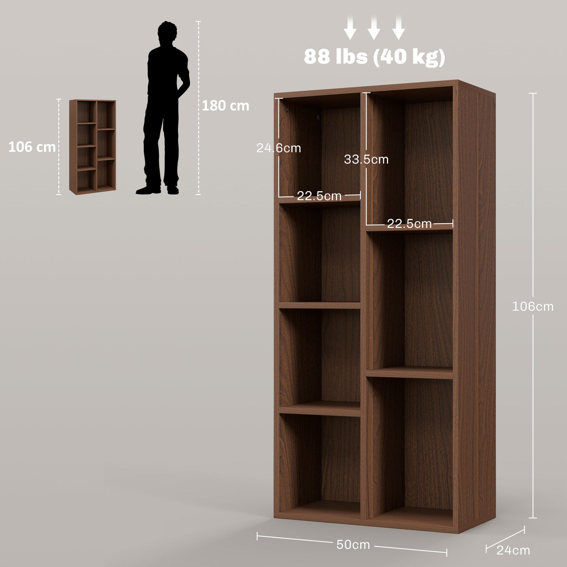 Bookcase Modern Bookshelf Cabinet for Home Office