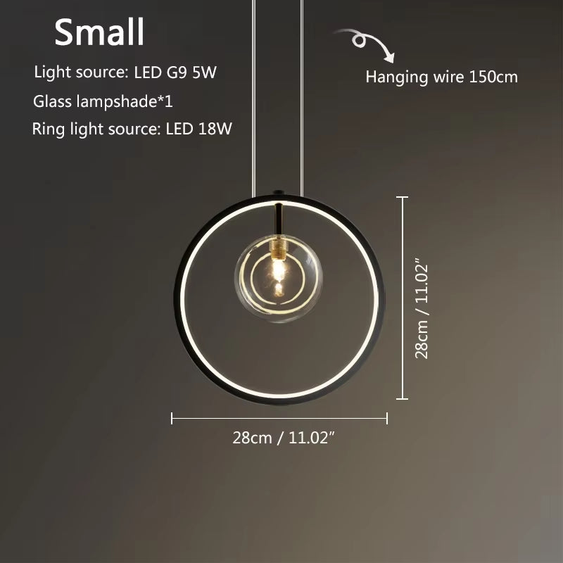 Round Glass Bubbles Chandelier for Living Room Dining Room Kitchen Table Bedroom Modern Glass Ball Pendant Lights Black