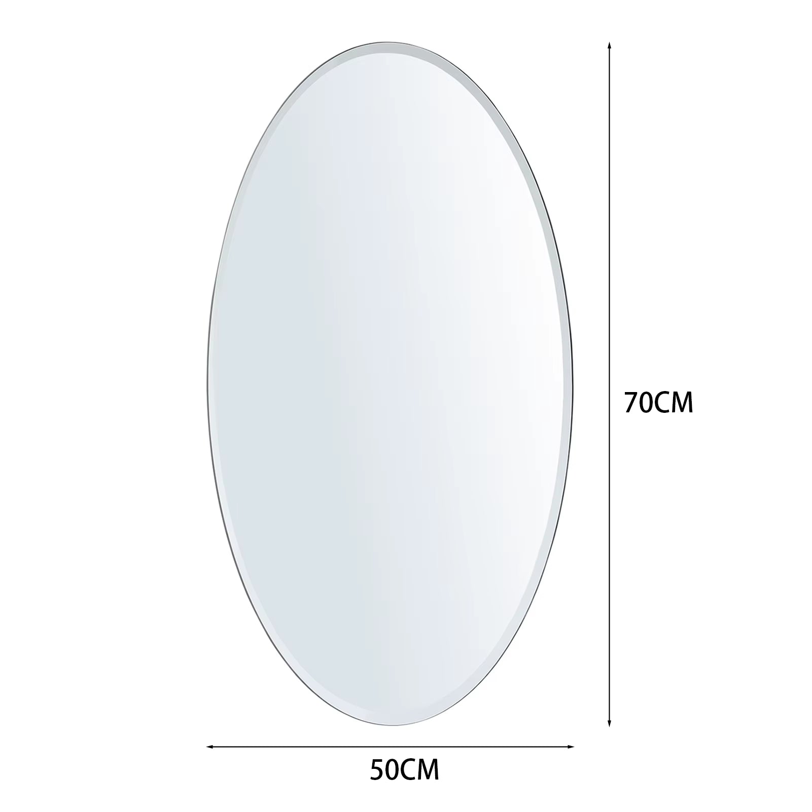 Voltsify Modern Frameless Oval Wall Mounted Mirror Bathroom Mirror Toilet Mirror Makeup Mirror