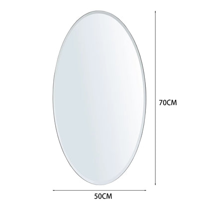 Voltsify Modern Frameless Oval Wall Mounted Mirror Bathroom Mirror Toilet Mirror Makeup Mirror