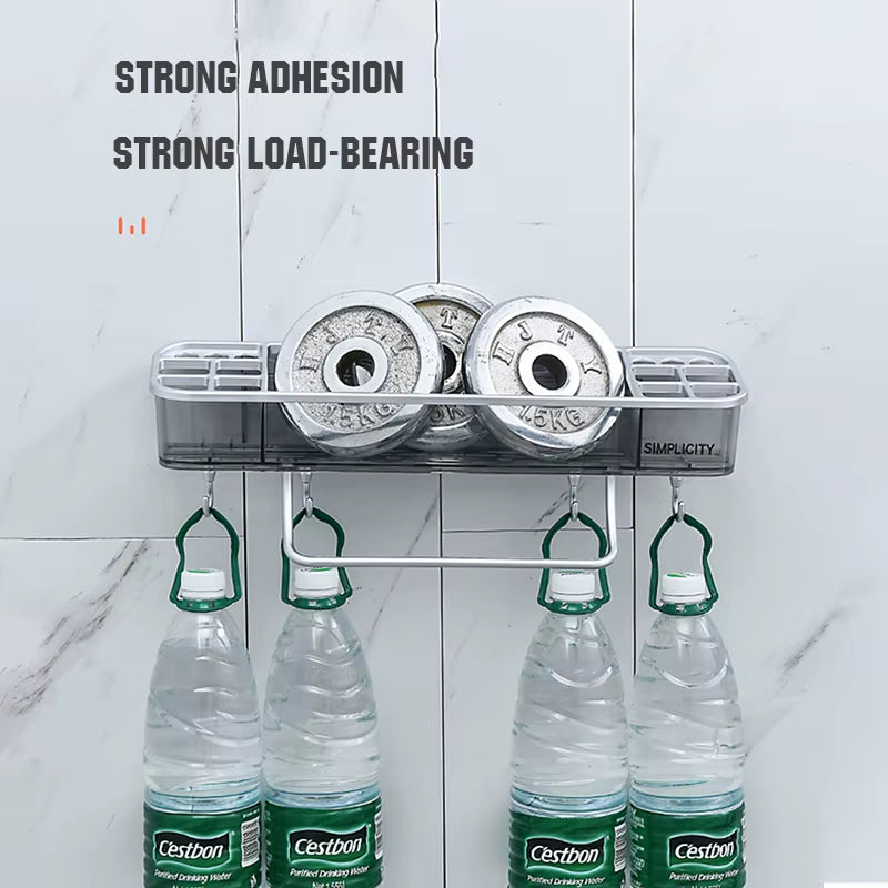 MUSAMBAN Bathroom Shelves Storage Organizer Rack Shower Shelf Wall Mount Shampoo Towel Bar Corner Holder Kitchen Accessories