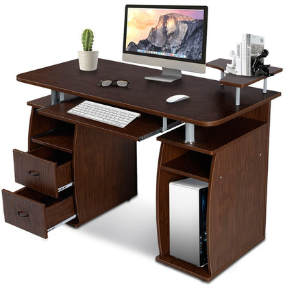 Office Workstation with 2 Drawers and Sliding Keyboard Tray