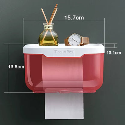 Punch-Free Toilet Paper Box Tissue Box Waterproof Mobile Phone Storage Toilet Paper Storage Rack Tissue Bathroom Supplies