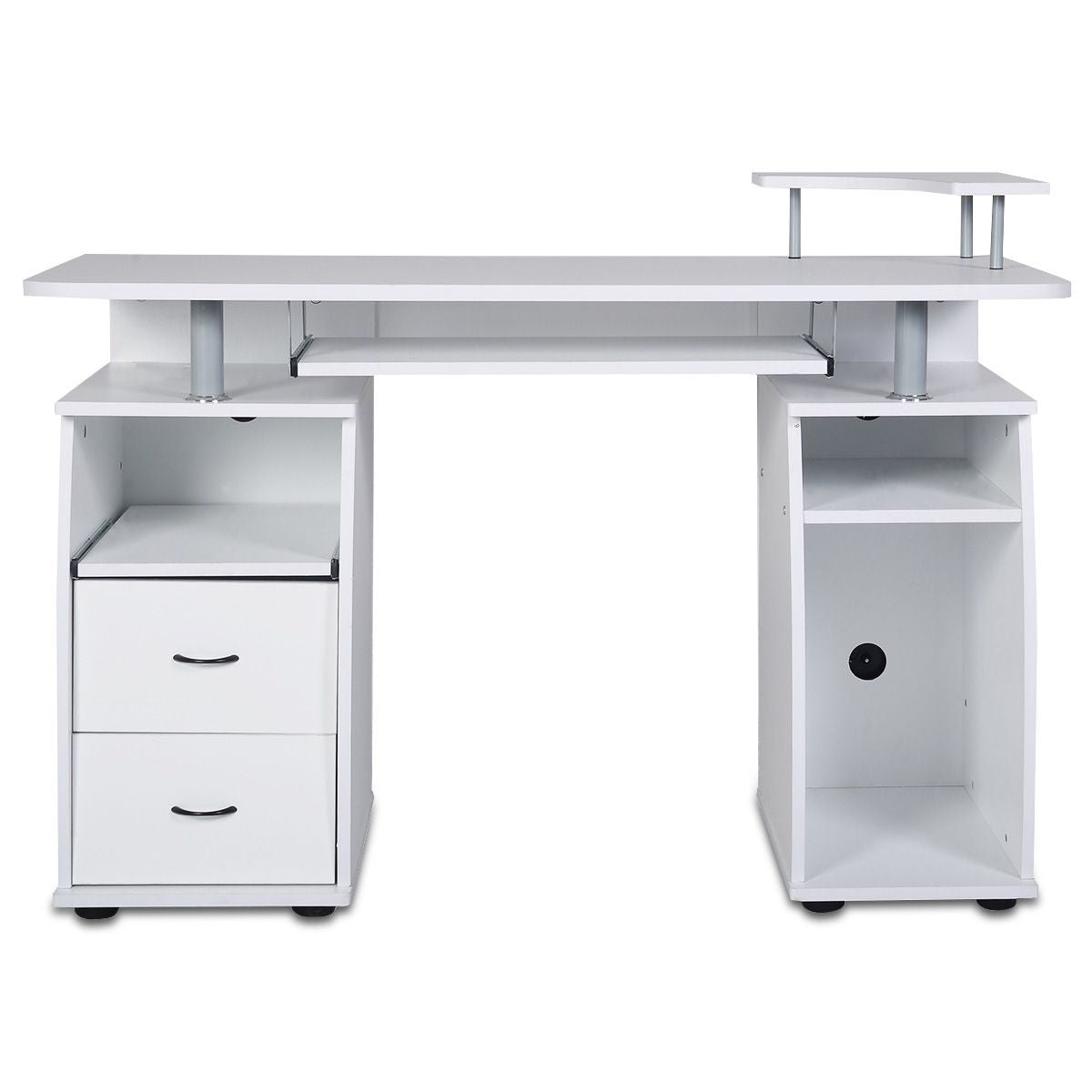 Office Workstation with 2 Drawers and Sliding Keyboard Tray