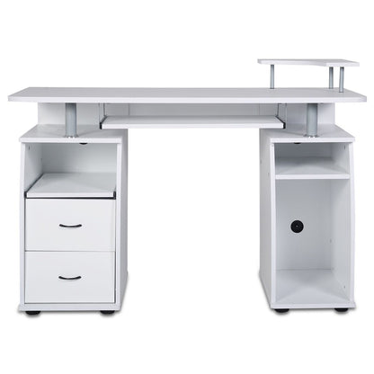Office Workstation with 2 Drawers and Sliding Keyboard Tray