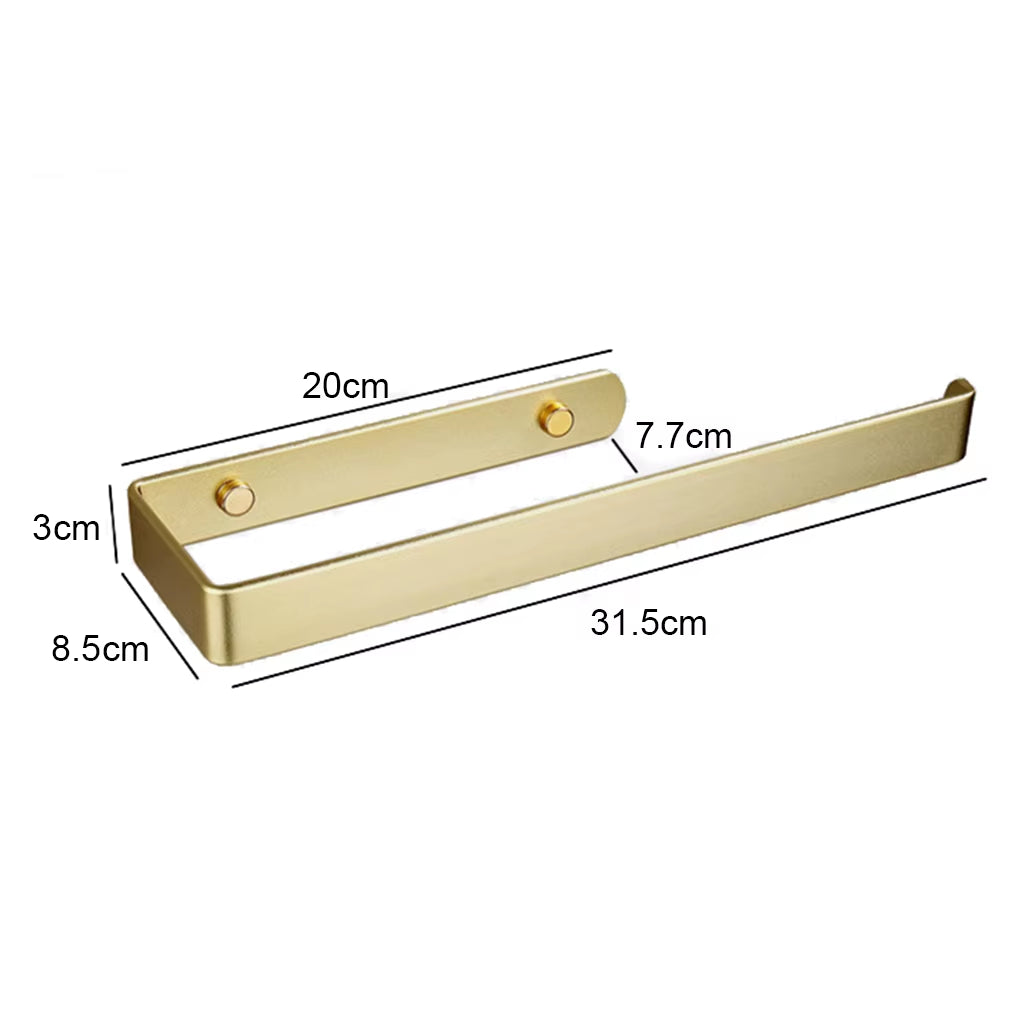 Golden Bathroom Towel Holder Rack Bar Kitchen Roll Paper Hand Towel Hanger Self Adhesive Storage Shelf Home Organizer No Drill