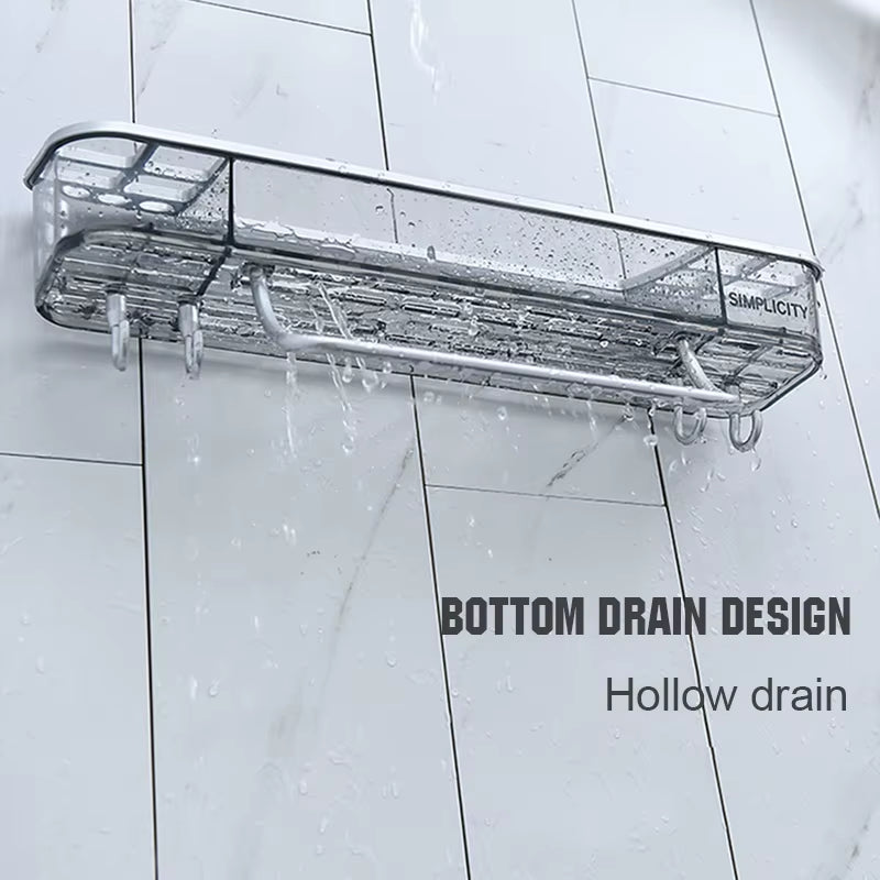 MUSAMBAN Bathroom Shelves Storage Organizer Rack Shower Shelf Wall Mount Shampoo Towel Bar Corner Holder Kitchen Accessories