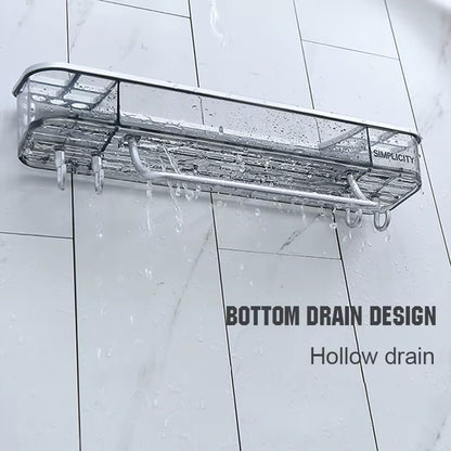 MUSAMBAN Bathroom Shelves Storage Organizer Rack Shower Shelf Wall Mount Shampoo Towel Bar Corner Holder Kitchen Accessories