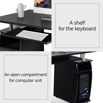 Office Workstation with 2 Drawers and Sliding Keyboard Tray