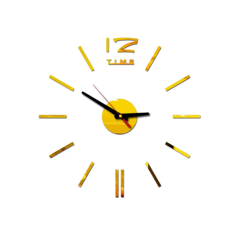 1Set DIY Digital Wall Clock 3D Mirror Surface Sticker Silent Clock Home Office Decor Wall Clock for Bedroom Office