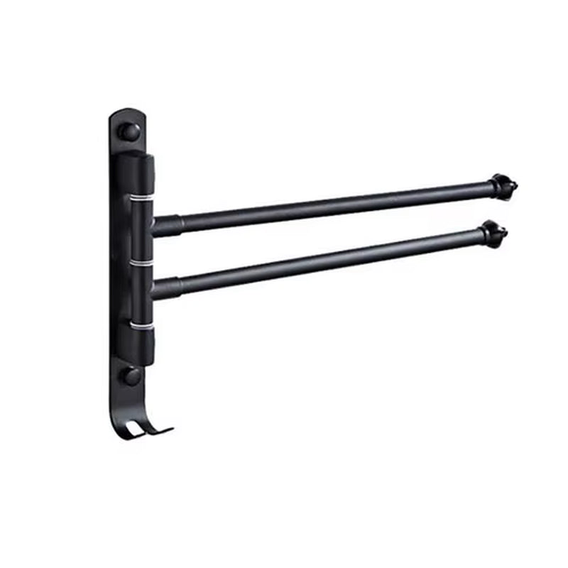 Stainless Steel Bathroom Swivel Towel Bar, Swing Hanger Towel Rack with Hook Space Saving Wall Mount Rotating Towel Rail