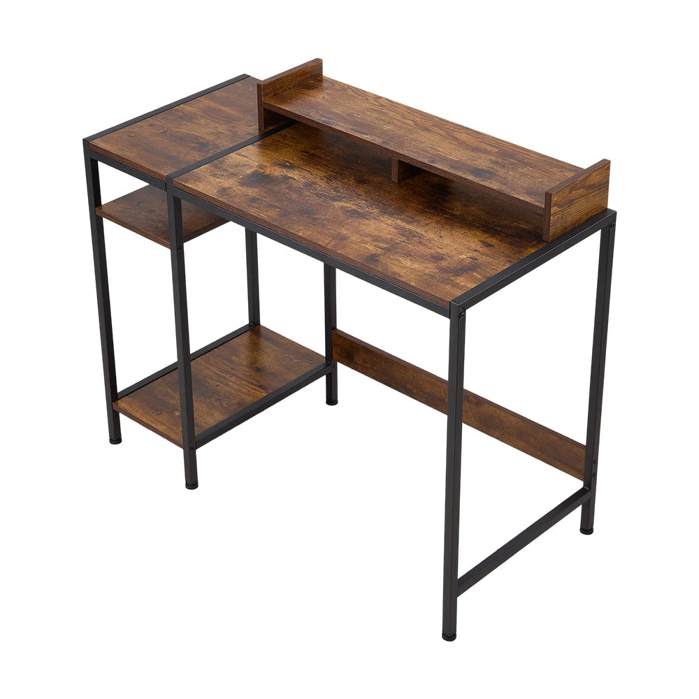 Office Desk with Monitor Stand Home Office Portable Work Studying Table, 100Cm Wx 46Cm D X 84Cm H