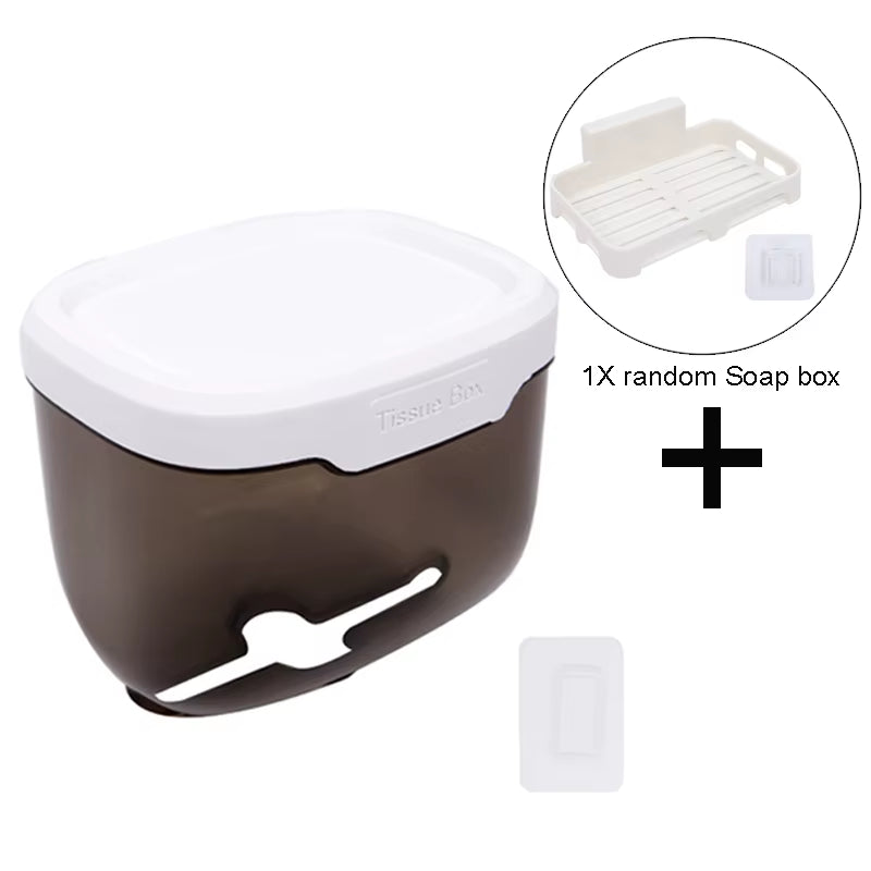 Punch-Free Toilet Paper Box Tissue Box Waterproof Mobile Phone Storage Toilet Paper Storage Rack Tissue Bathroom Supplies