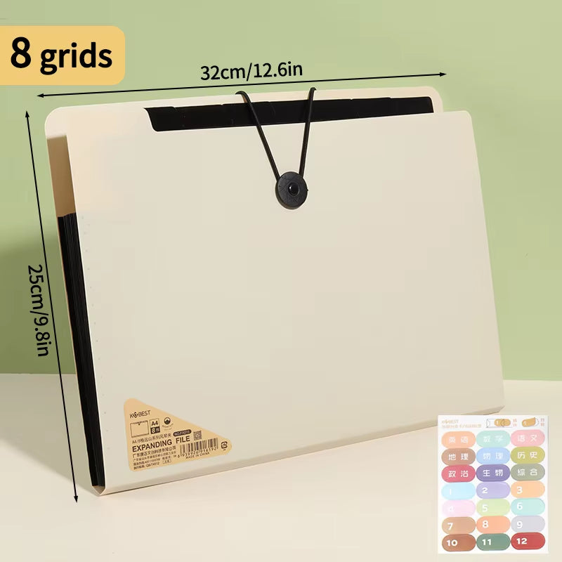 Expanding 5/8/13 Layers A4 File Documents Organizer Folder Test Paper Storage Bag Office File Bag School Office Stationery